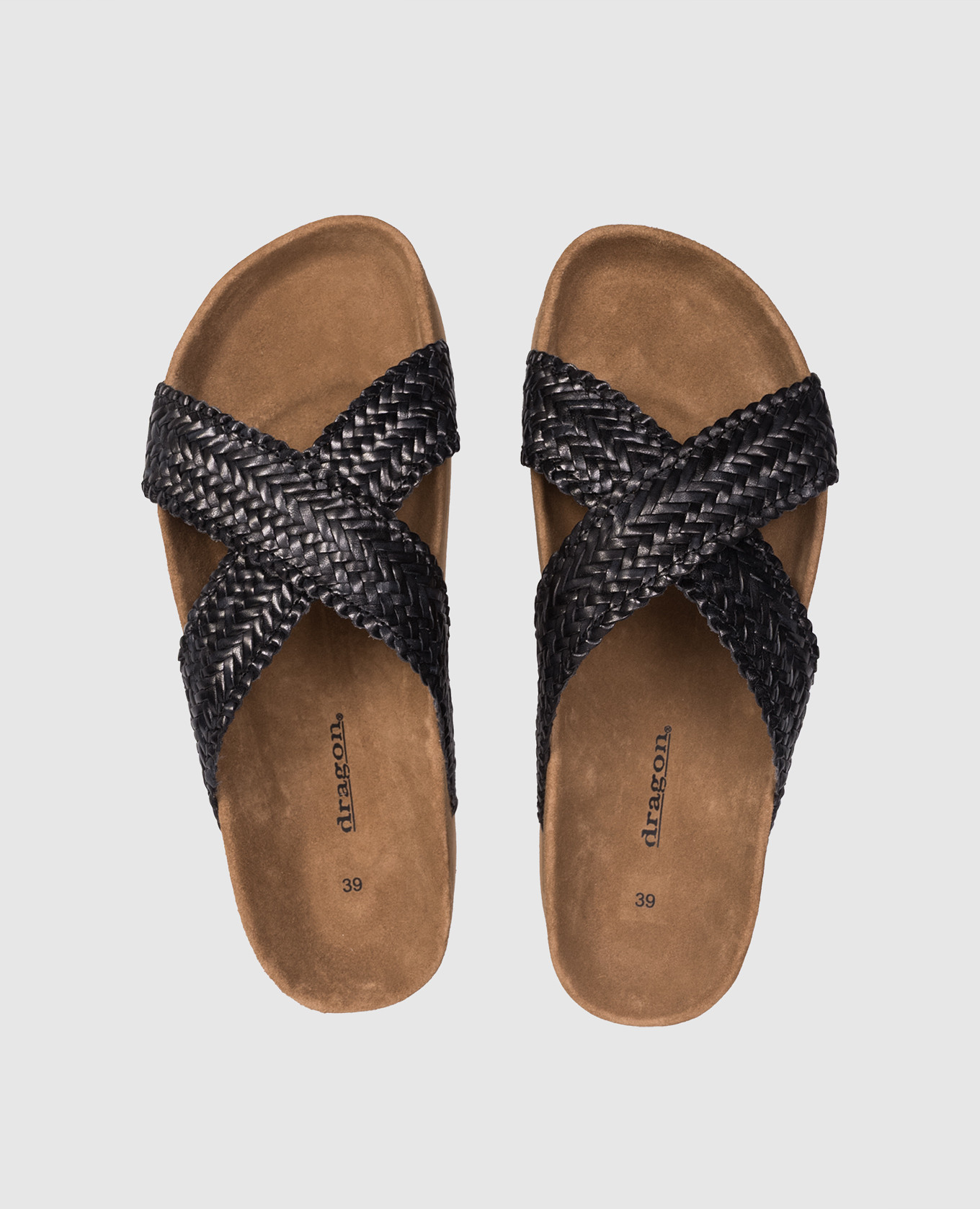 

Black leather flip-flops Dragon