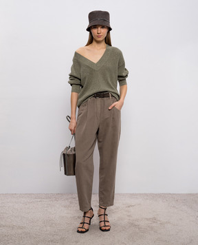 Brunello Cucinelli Brown jeans with linen ML996P5566