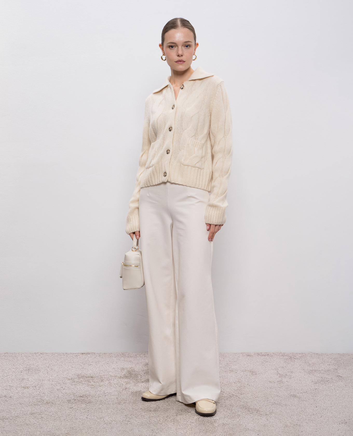 

Beige cashmere and silk patterned cardigan Allude