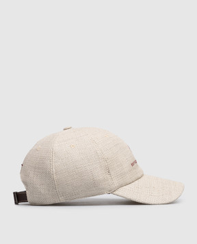 Brunello Cucinelli Beige silk, linen and wool cap MZ4039850