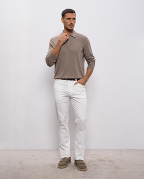 Stefano Ricci Grey silk polo with monogram logo K616215P30F26101