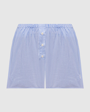Sporty & Rich Blue striped shorts SH035710302ST02