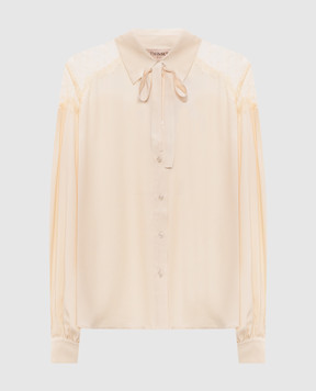 Twinset Beige blouse with lace 261TP2591