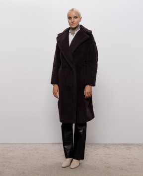 Max Mara TEDGIRL brown double-breasted wool and silk coat TEDGIRL