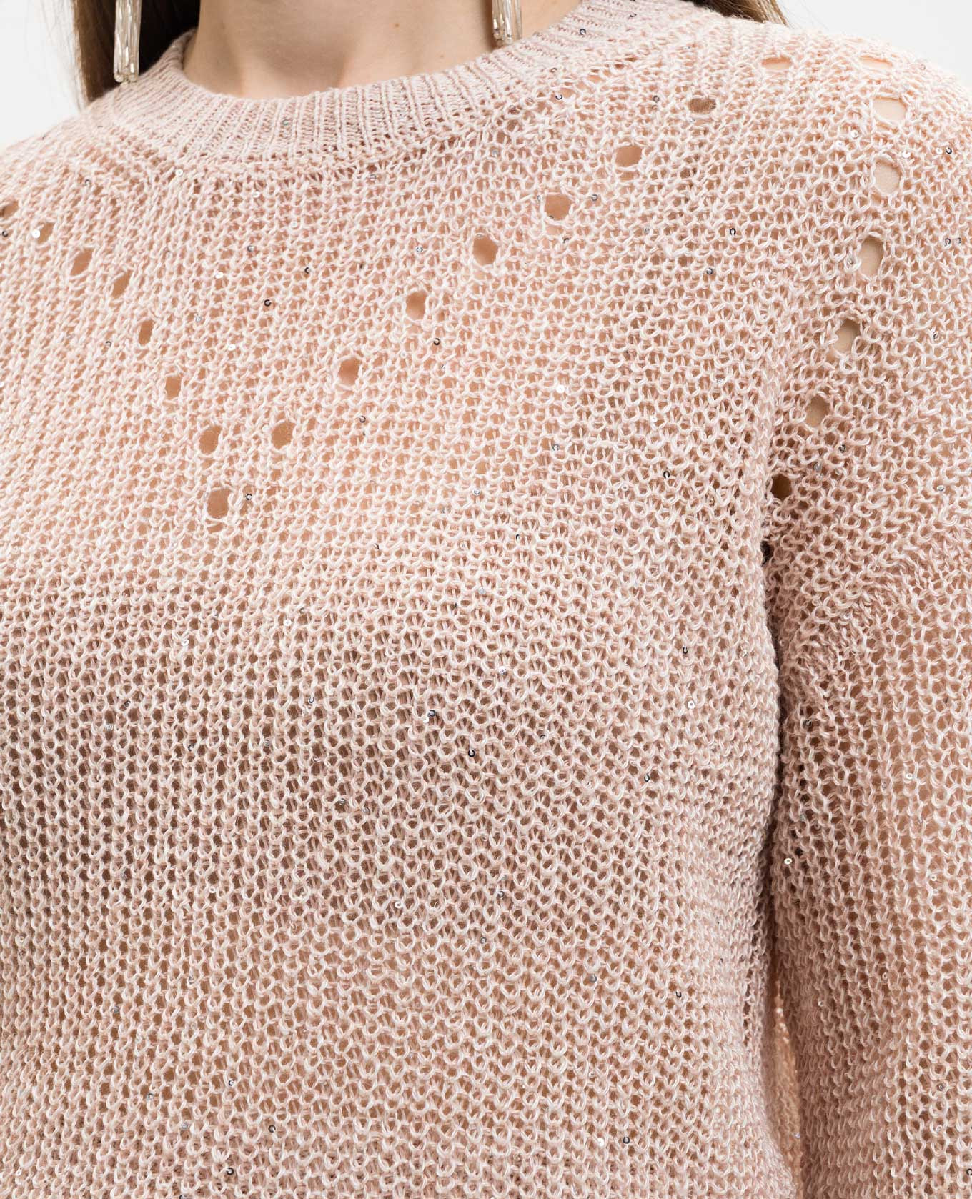 

Pink linen jumper with sequins Peserico