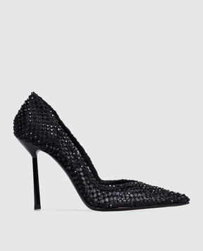Le Silla Gilda black shoes with crystals 4190E090BXPPSSM
