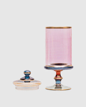 Griffe Pink glass storage container with rim AQ663С1