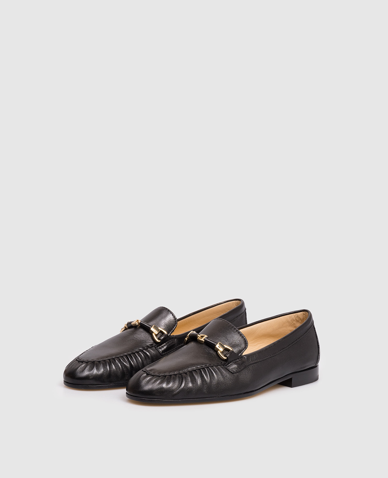 Black leather loafers with logo Doucal's 2