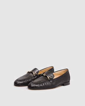 Doucal's Black leather loafers with logo DD8881MEGNUF279