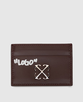 Off-White Burgundy leather cardholder Jitney OWWND03F26LT01