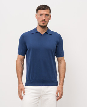Brunello Cucinelli Blue cotton polo shirt M29800145