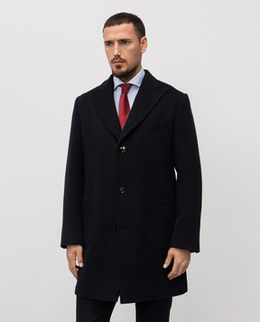 Enrico Mandelli Blue wool and cashmere coat A9G0123816