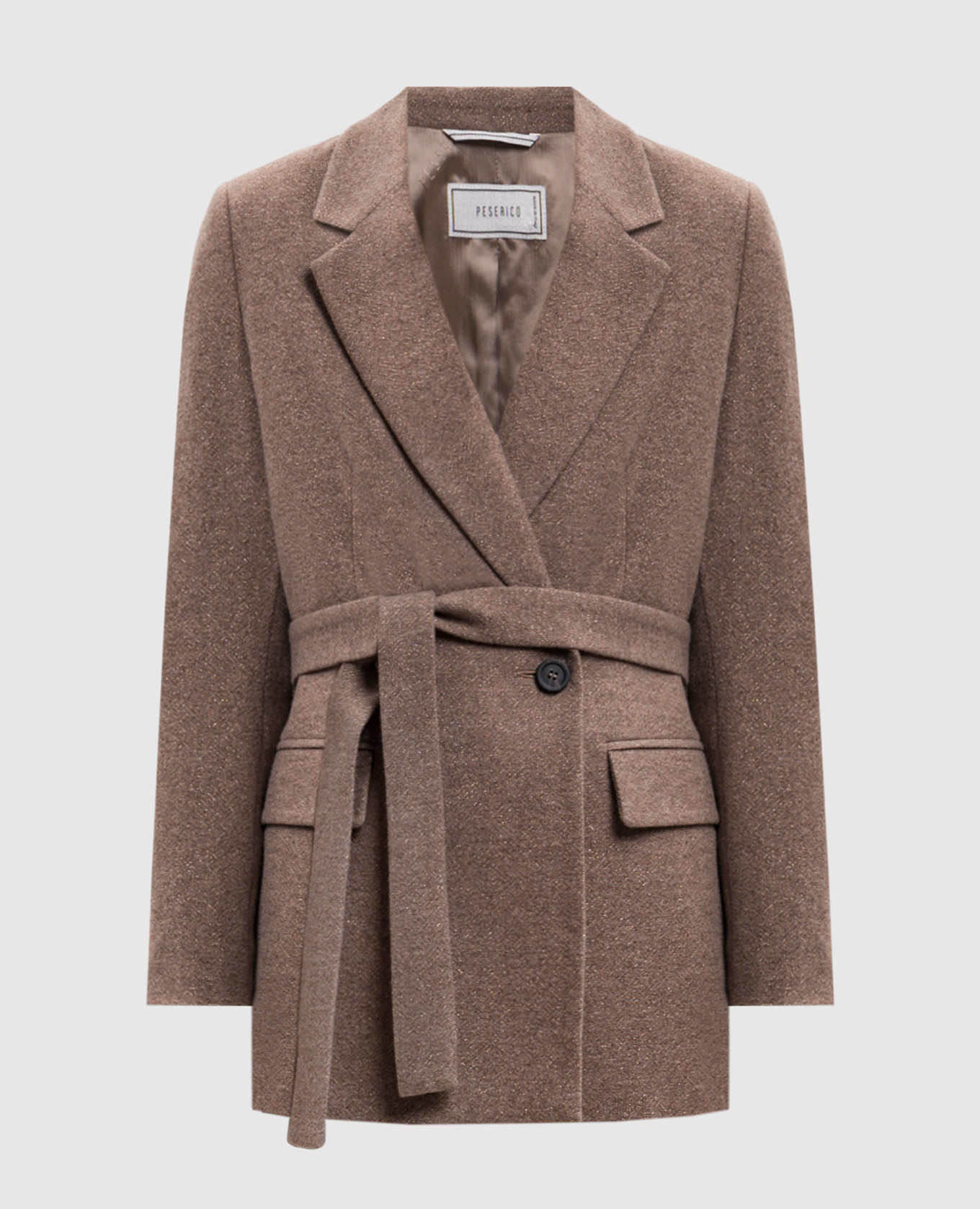 Brown double-breasted wool jacket