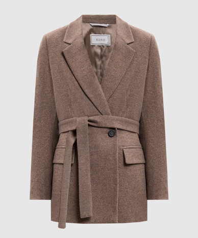 Brown double-breasted wool jacket