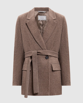 Peserico Brown double-breasted wool jacket S01250A04314