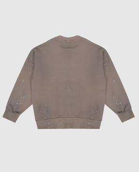 Maison Margiela MM6 Children's brown sweatshirt with a paint splatter print M61006MM07K