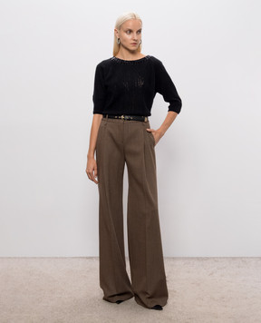 Ermanno Scervino Black cashmere sweater with short sleeves D495L325RCTZTW