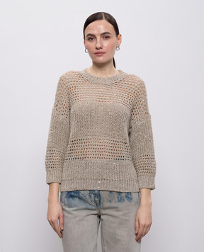 Peserico Beige linen sweater S99125F0309322