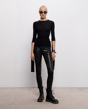 Ann Demeulemeester Black leather leggings Florence B0010846LT084