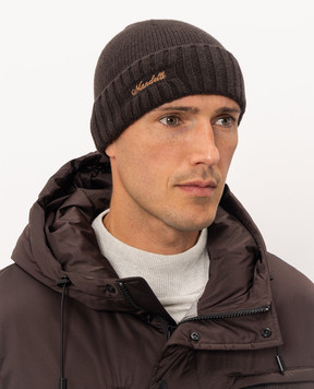 Enrico Mandelli Dark brown cashmere hat CAP7735718
