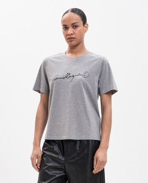 Maison Margiela MM6 Grey melange T-shirt with logo print S52GC0368M20170