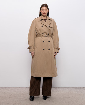 Brunello Cucinelli Beige trench coat with monil chain ML5979963P