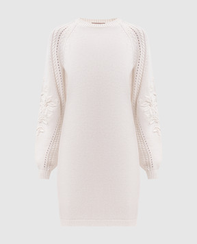 Twinset Ivory dress with wool 262TT3181