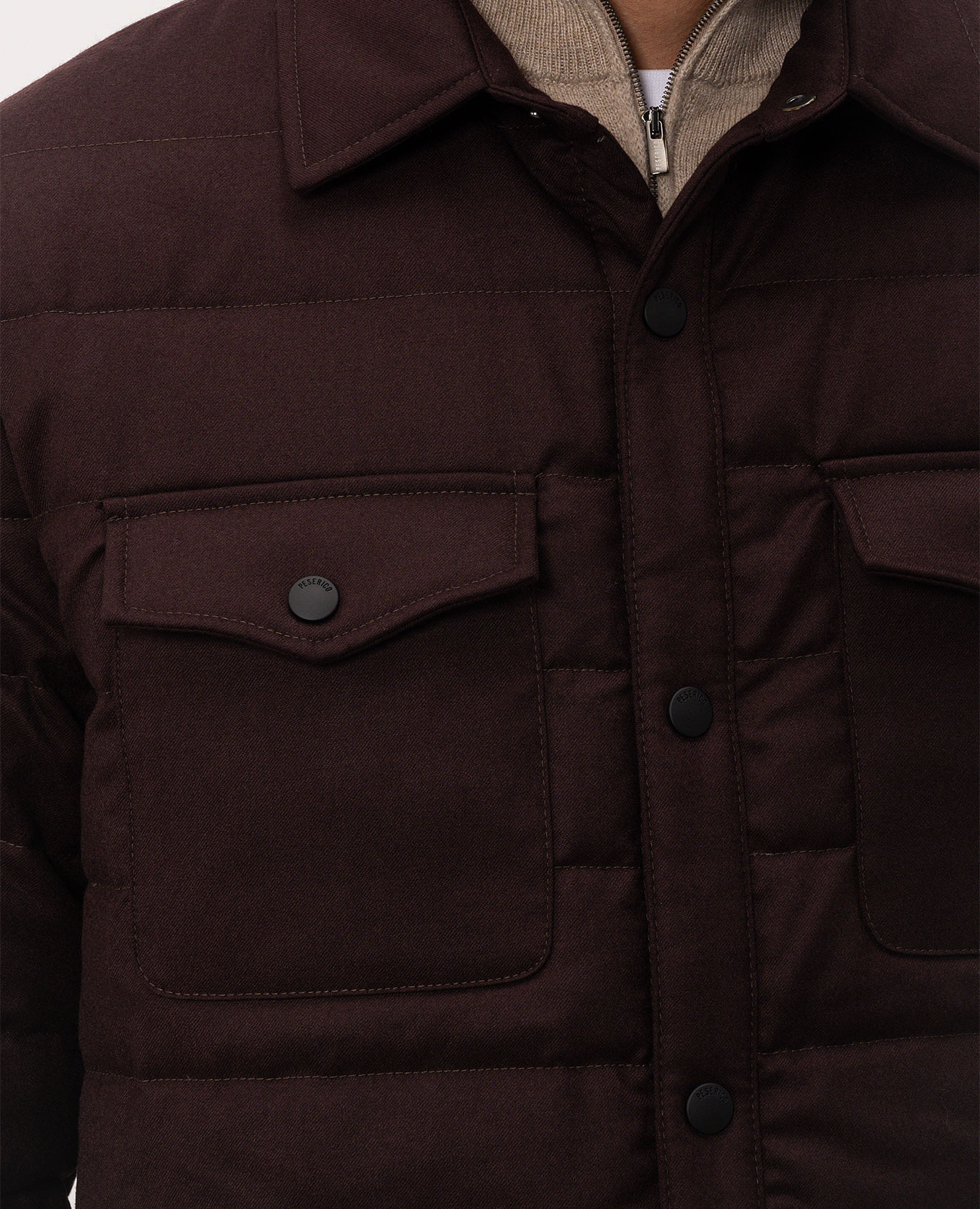 Burgundy wool down jacket Peserico 5