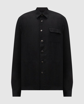 Kiton Black linen shirt UMCBUBAH09690