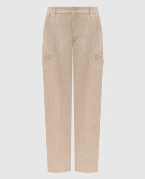 Stefano Ricci Beige wool and cashmere cargo pants M1T6300060WCEA1V