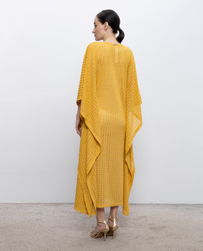 Twinset Yellow openwork dress with slit 261LM2BGG