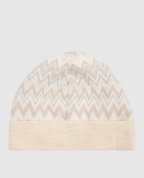 Missoni Children's beige hat with patterned wool MZ0B37W0028