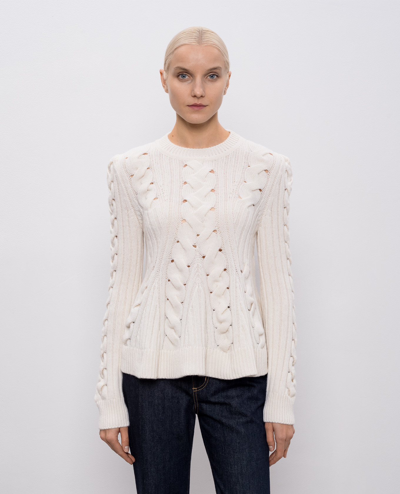 White wool and cashmere sweater Alexander McQueen 3