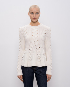 Alexander McQueen White wool and cashmere sweater 848809Q1BE1