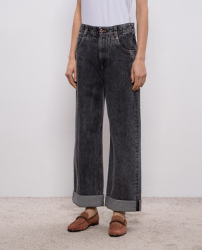 Brunello Cucinelli Gray jeans with a worn effect MA095P4005