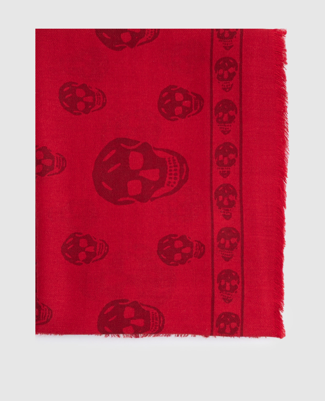 

Red wool scarf with Skull print Alexander McQueen