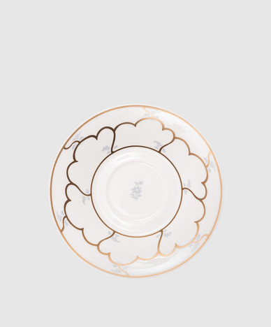 White porcelain teacup saucer Feston e Cadena