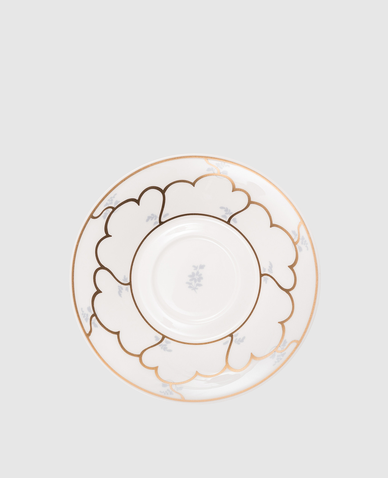 White porcelain teacup saucer Feston e Cadena