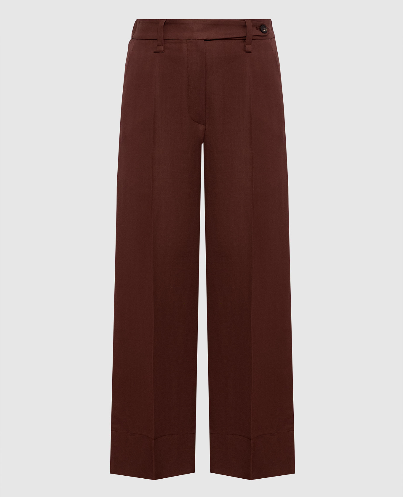 

Brown linen pants with monil chain Brunello Cucinelli