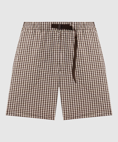Brown checked shorts