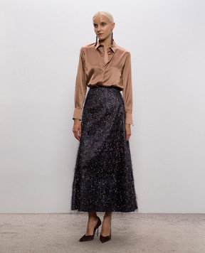 Peserico Blue skirt with lurex E0520706809