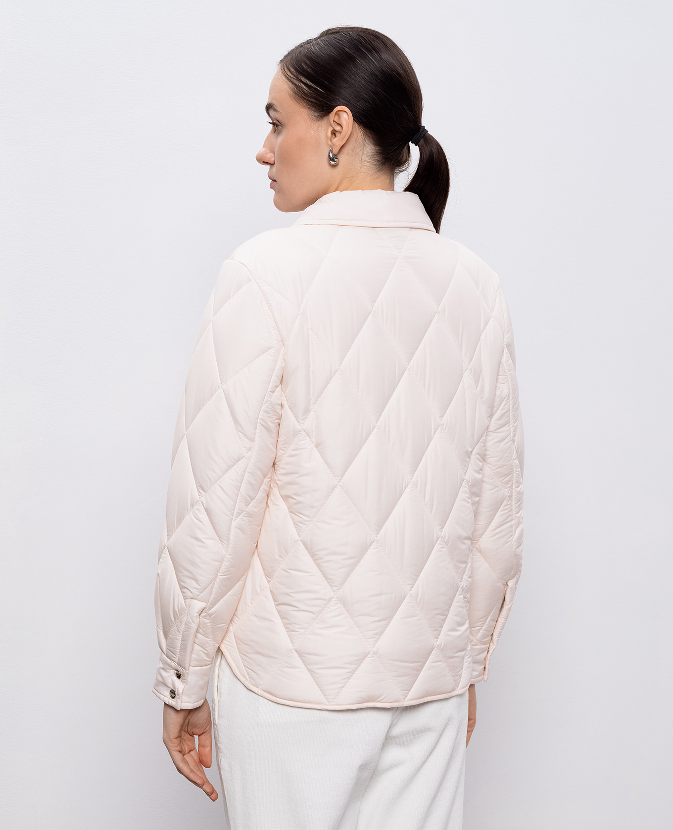 Pink quilted jacket with monil chain Peserico 4