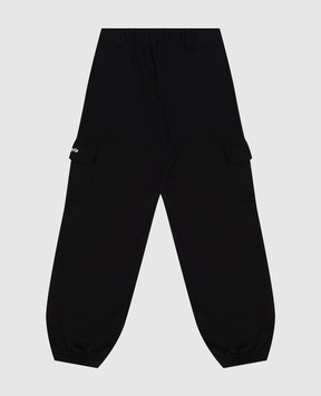 Palm Angels Kids' black cargo pants with logo print PBCH016S26FLE001