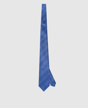 Stefano Ricci Blue silk tie with geometric pattern CH29042