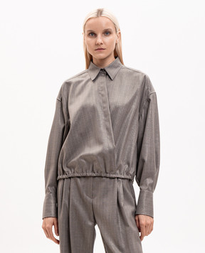 Brunello Cucinelli Gray wool blouse MP189M1J06