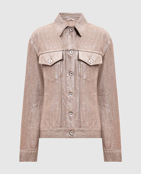 Brunello Cucinelli Beige denim jacket with lurex ML1097328P