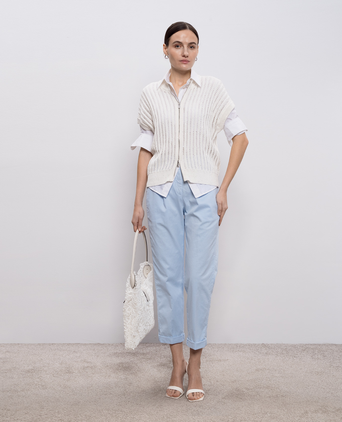 Blue pants with a patch Peserico 2