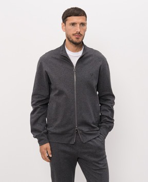 ISAIA Grey sports jacket with embroidered emblem MFRI19J0300
