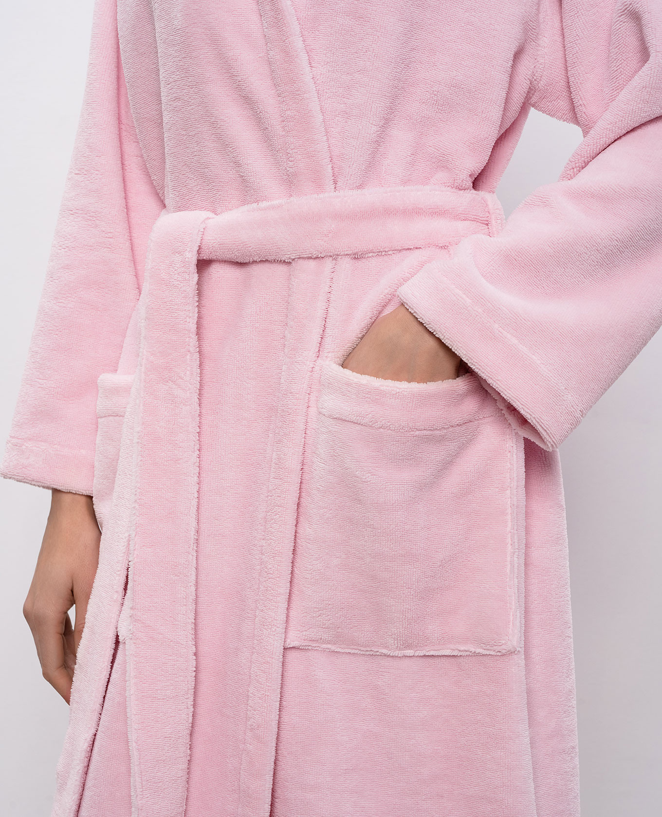 

Pink terry robe with hood Symbol Home