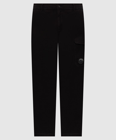 Black pants with logo patch